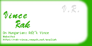 vince rak business card